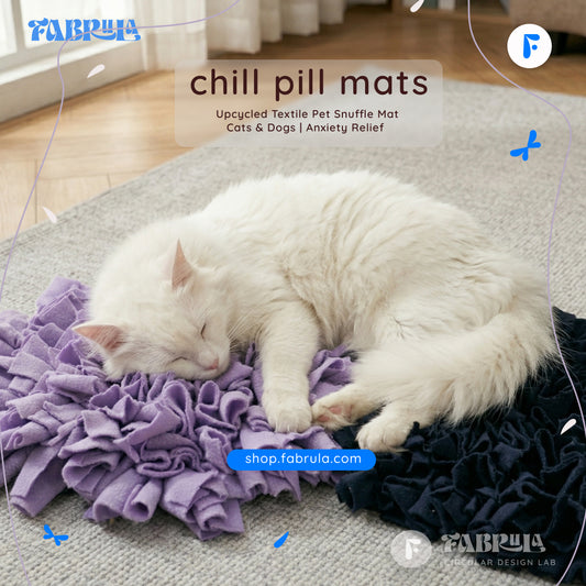 Chill Pill Mat — Upcycled Textile Waste Pet Snuffle Mat | Cats & Dogs | Anxiety Relief | Made in India