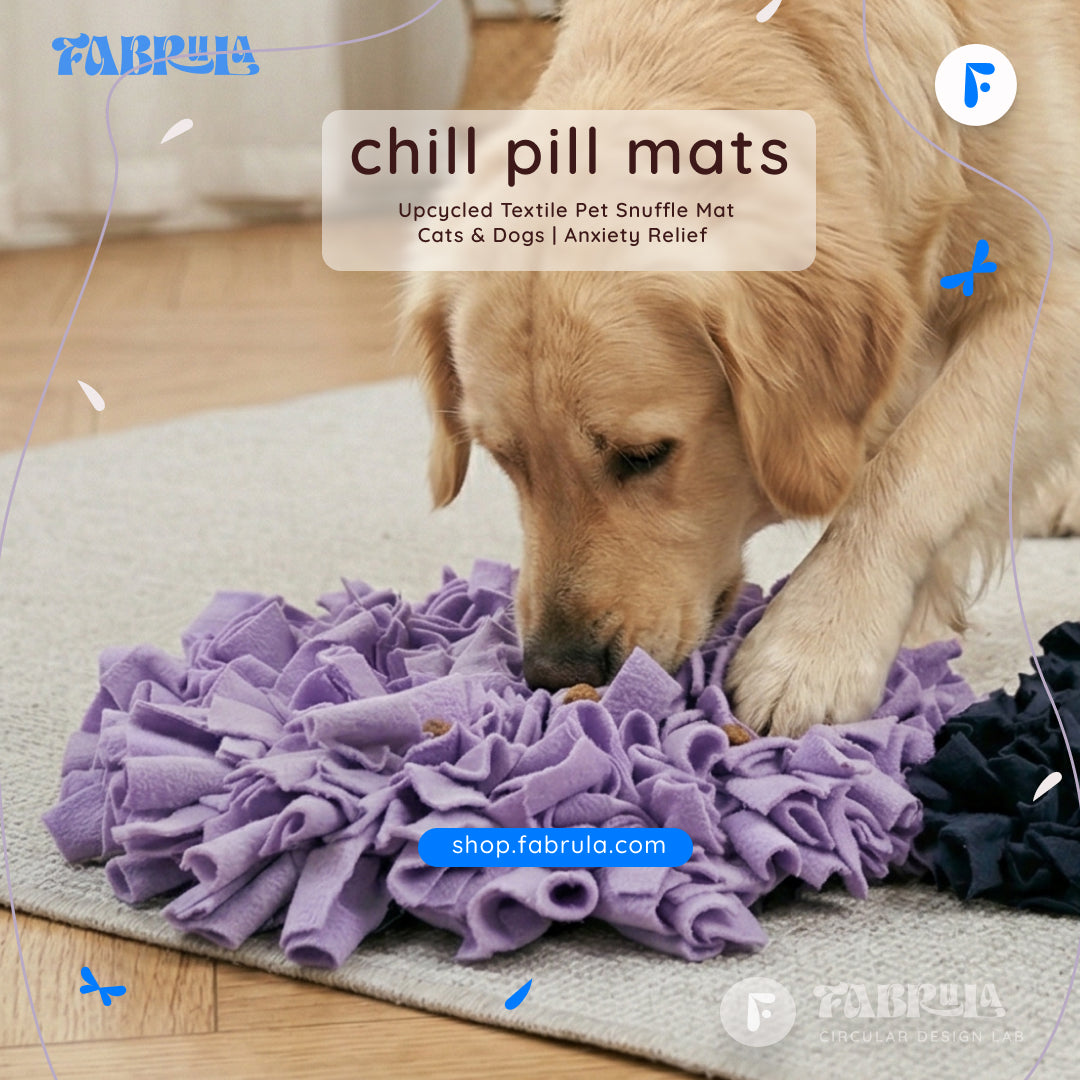 Chill Pill Mat — Upcycled Textile Waste Pet Snuffle Mat | Cats & Dogs | Anxiety Relief | Made in India