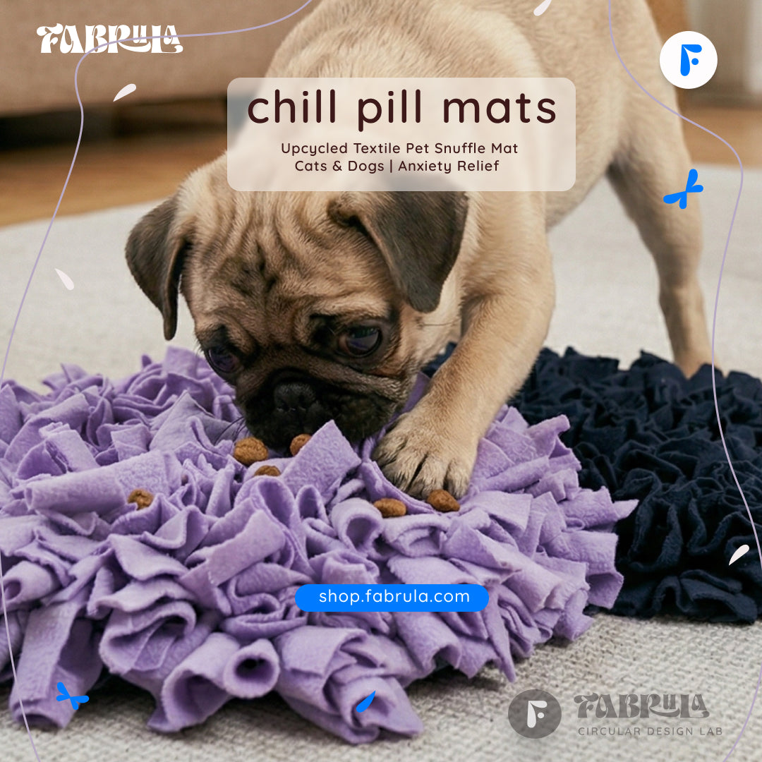 Chill Pill Mat — Upcycled Textile Waste Pet Snuffle Mat | Cats & Dogs | Anxiety Relief | Made in India